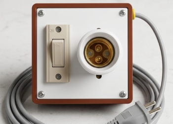 1-Way Light Switch Board with B22 Bulb Holder (Heavy Duty Wooden/PVC